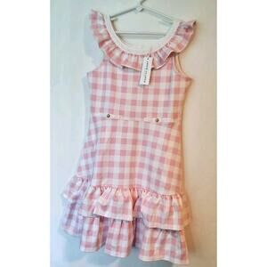 Janie and Jack Pink Gingham Ruffle Dress